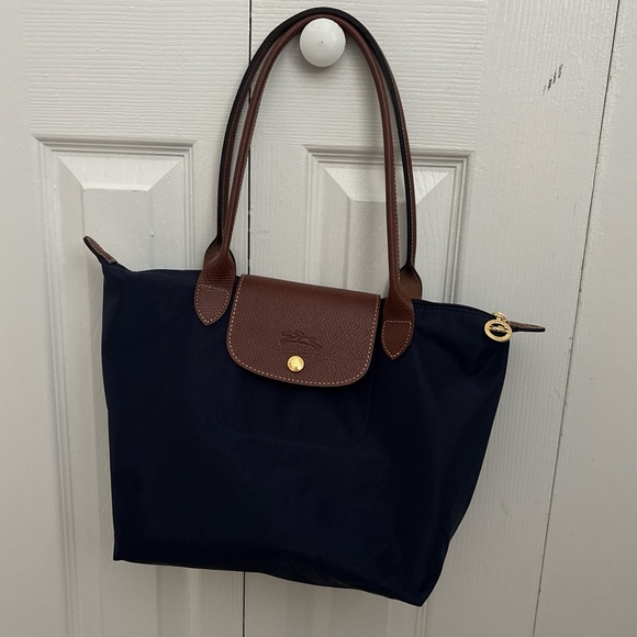 COPY - Navy blue and brown long champ medium tote bag - Picture 4 of 6